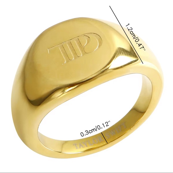 TAYLOR SWIFT inspired TTPD Ring Torturted Poets Department Swiftie Gold NEW 🏰 - Picture 5 of 5